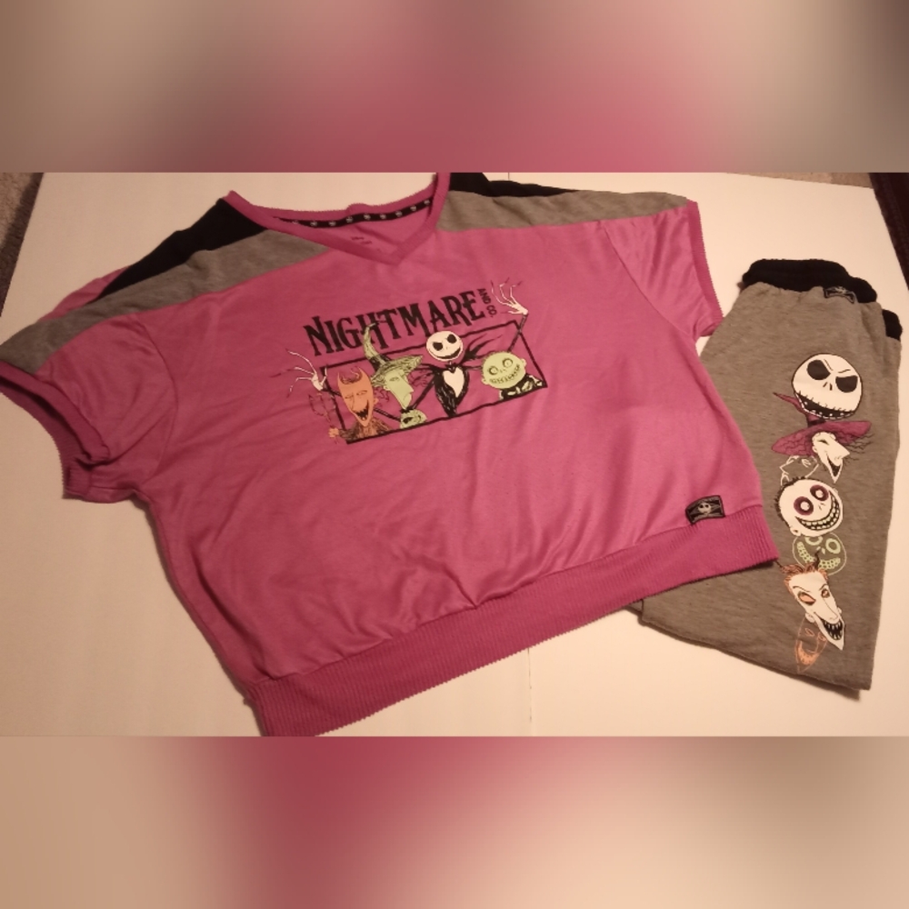 Women's Disney TNBC Pj Set - Purple and Gray